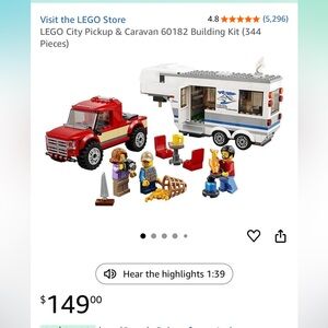 Lego city pickup and caravan